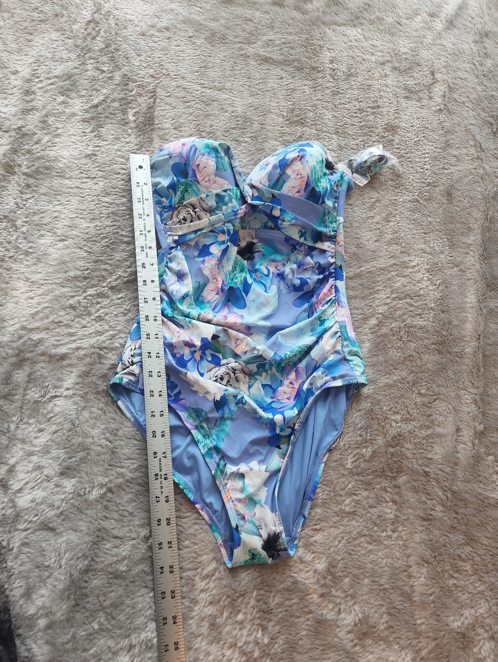 Calvin Klein Light Blue Floral Girls' One-Piece Swimsuit